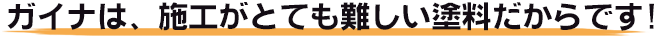 ガイナは施工がとても難しい塗料だからです